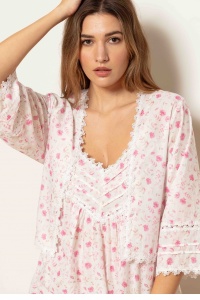 Kiara Cotton Voile Mini Rose Bed Jacket